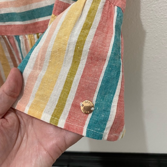 Roxy Juniors Bikini Mood Cotton & Linen Blend Striped Camisole Top - L - Picture 3 of 9